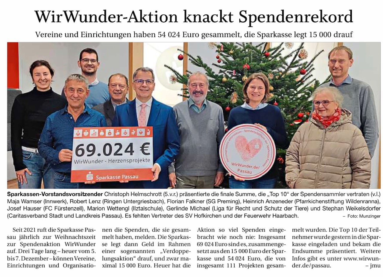 WirWunder-Aktion knackt Spendenrekord