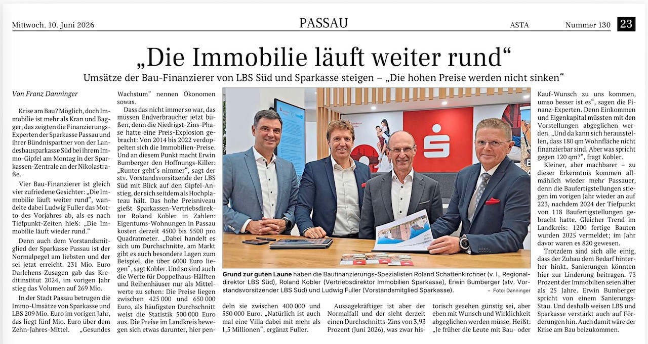 &nbsp;Immobilienmarkt in Passau 2026: