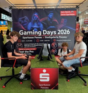 Zwei Tage Gaming, Mitmachspaß und spannende Matches: Bei den Gaming Days in der Stadtgalerie Passau konnten Besucherinnen und Besucher kostenlos spielen und die Sparkasse Passau einmal ganz anders erleben.